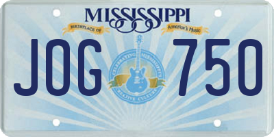 MS license plate JOG750