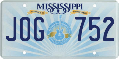 MS license plate JOG752