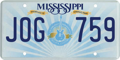 MS license plate JOG759