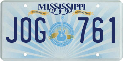 MS license plate JOG761