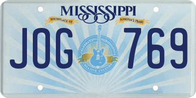 MS license plate JOG769