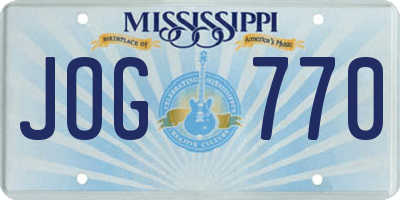 MS license plate JOG770