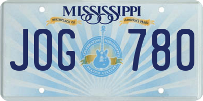 MS license plate JOG780
