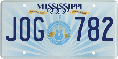 MS license plate JOG782