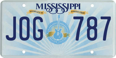 MS license plate JOG787