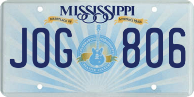 MS license plate JOG806