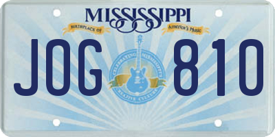 MS license plate JOG810