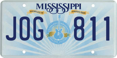 MS license plate JOG811