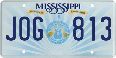 MS license plate JOG813