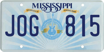 MS license plate JOG815