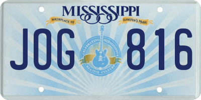 MS license plate JOG816