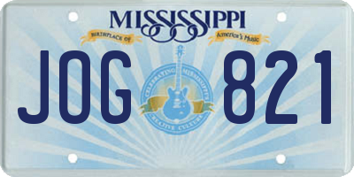 MS license plate JOG821