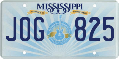 MS license plate JOG825