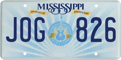 MS license plate JOG826