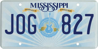 MS license plate JOG827