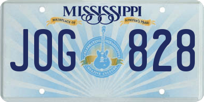 MS license plate JOG828