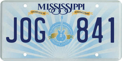 MS license plate JOG841
