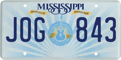 MS license plate JOG843