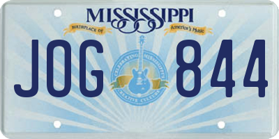 MS license plate JOG844