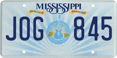 MS license plate JOG845