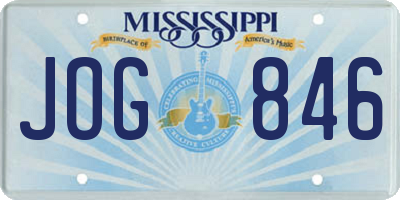 MS license plate JOG846