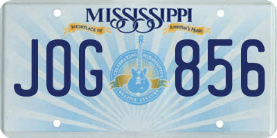 MS license plate JOG856