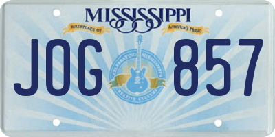 MS license plate JOG857