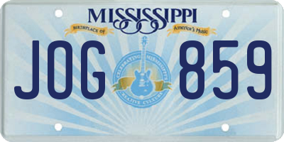 MS license plate JOG859