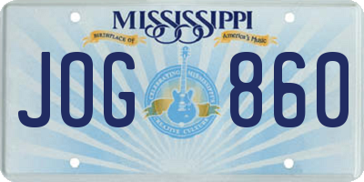 MS license plate JOG860