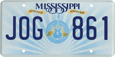 MS license plate JOG861