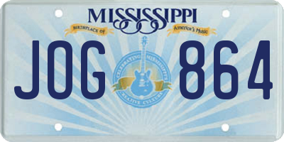 MS license plate JOG864