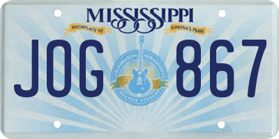 MS license plate JOG867