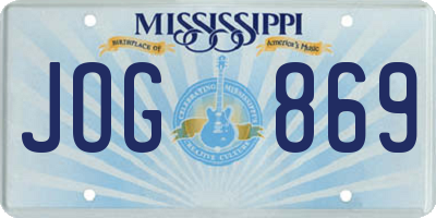 MS license plate JOG869
