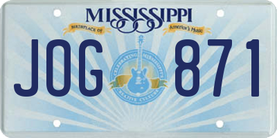MS license plate JOG871