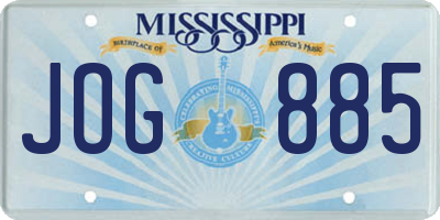 MS license plate JOG885