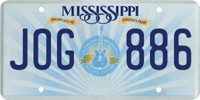 MS license plate JOG886