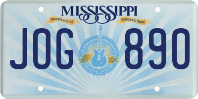 MS license plate JOG890