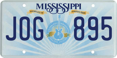 MS license plate JOG895