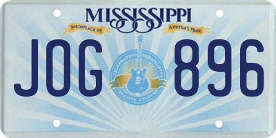 MS license plate JOG896