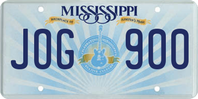 MS license plate JOG900