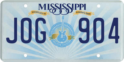 MS license plate JOG904