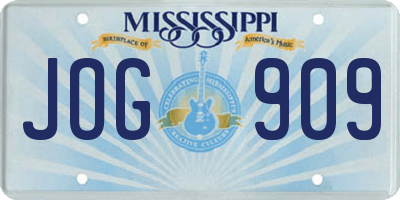 MS license plate JOG909