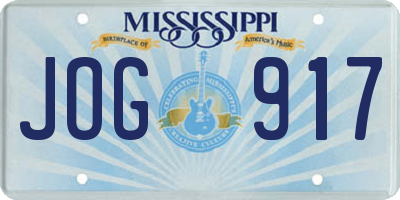MS license plate JOG917