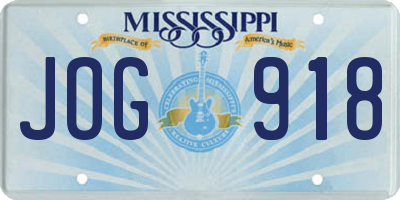 MS license plate JOG918