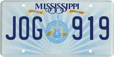 MS license plate JOG919