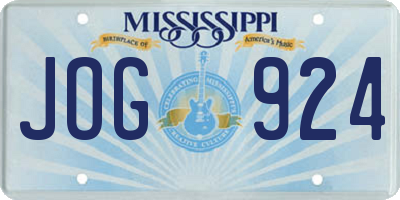 MS license plate JOG924