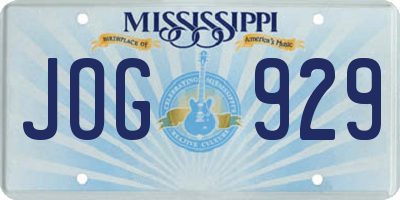 MS license plate JOG929