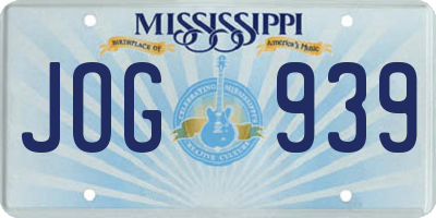 MS license plate JOG939
