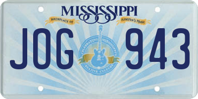 MS license plate JOG943