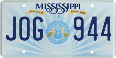 MS license plate JOG944
